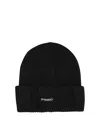 Pinko Logo-label Ribbed Beanie In Black