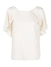 Pinko Botanico Open Back Ruffled Blouse In Pink