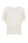 Pinko Botanico Open Back Ruffled Blouse In Pink