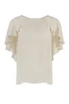 Pinko Botanico Open Back Ruffled Blouse