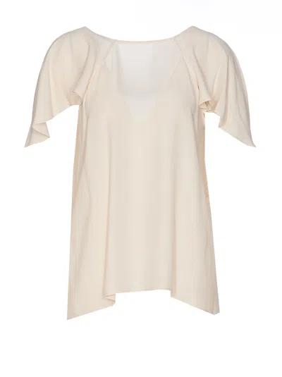 Pinko Botanico Silk Blend Blouse In Neutral