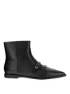Pinko Leather Boots With Studs And Straps In Black