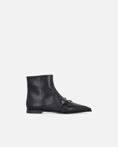 Pinko Bottines Cloutées À Logo Love Birds In Black