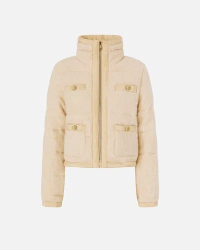 PINKO BOUCLÉ DOWN JACKET WITH POCKETS