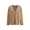 Pinko Sequin-embellished Buttoned Cardigan In Brown