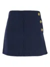 Pinko Tweed Miniskirt Gold-tone Buttons In Blue