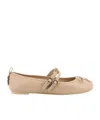 Pinko Gioia 09 Leather Ballerinas In Nude