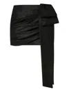 Pinko Bow-detail Draped Mini Skirt In Black