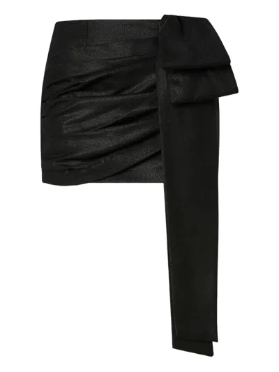PINKO BOW-DETAIL DRAPED MINI SKIRT