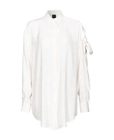 Pinko Bow-detail Pointed-collar Shirt In White