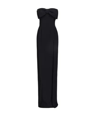 Pinko Bow-detail Strapless Maxi Dress In Black