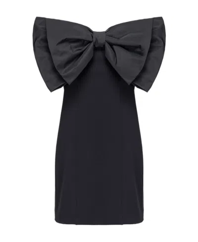 Pinko Bow-detail Strapless Minidress In Black