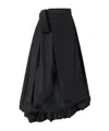 Pinko Bow-detailed Wide Taffeta Skirt In Black