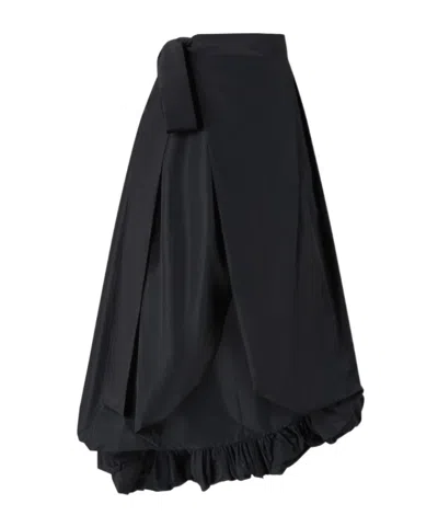Pinko Bow-detailed Wide Taffeta Skirt