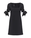 Pinko Bow-detailing Square-neck Dress In Black