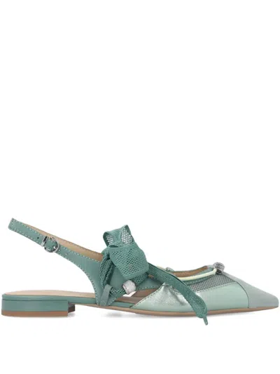 Pinko Bow-embellished Ballet Flats In Green