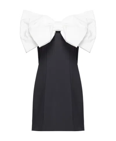 Pinko Bow-embellished Mini Dress In Black