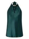 Pinko Bow-halter Neck Blouse In Green