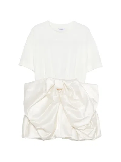 Pinko Kids' Bow T-shirt Dress In White