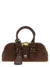 Pinko Bowling Baguette Shoulder Bag In Brown