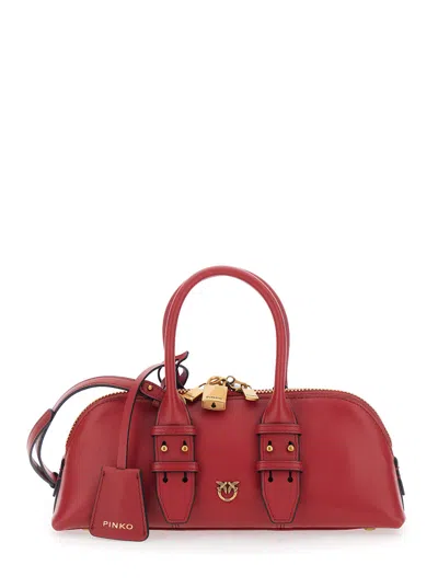 Pinko Bowling Horizontal Shoulder Bag In Red