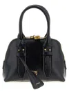 Pinko Adjustable Handle Love Birds Bowling Handbag In Black