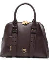 Pinko Medium Escape Leather Tote Bag In Burgundy