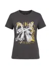 Pinko Bow-print Logo-print T-shirt In Gray