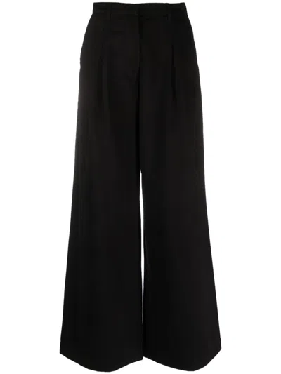 Pinko Prospero Pleated Wide Leg Pants In Black