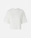Pinko Boxy Sweater With Wide Short Sleeves In Snow White