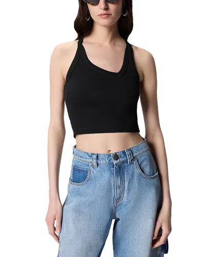 Pinko Brandy Ribbed Tank Top In Black