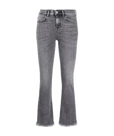 Pinko Brenda Mid-rise Cropped Jeans In Gray