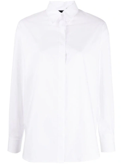Pinko 'bridport' White Long Sleeves Shirt In Cotton Woman