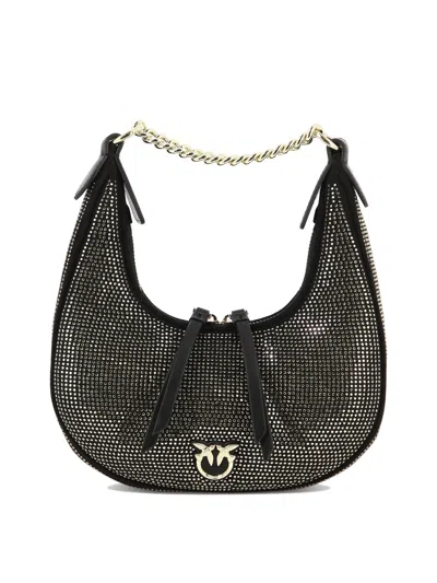 Pinko Brioche Hobo Mini Shoulder Bags Black