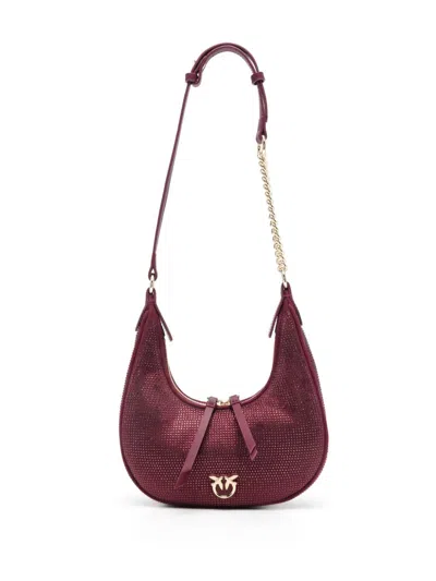 Pinko Brioche Shoulder Bag In Metallic Brown