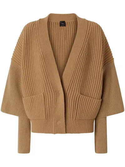Pinko Brioso Cardigan In Tannin Beige