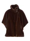 Pinko Comodino Cappa Eco Fur In Brown