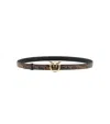 Pinko Python Print Leather Belt In Multi