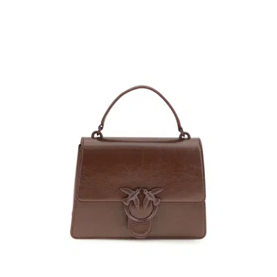 Pinko Brown Calf Leather Bos Taurus Shoulder Bag