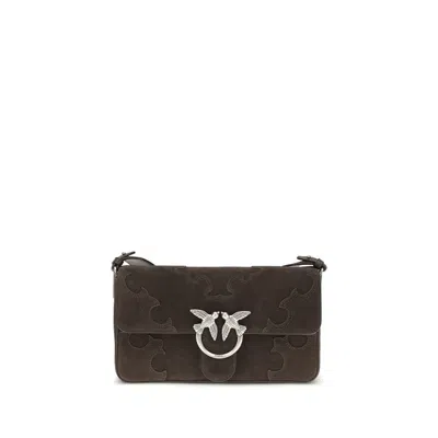 Pinko Brown Calf Leather Bos Taurus Shoulder Bag