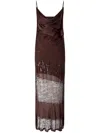 Pinko Sequin-embellished Maxi Dress In Brown