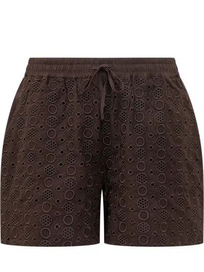 Pinko Brown Embroidered Shorts