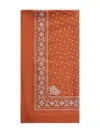Pinko Intricate Patterned Orange And White Viscose Scarf