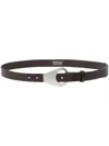 Pinko Brown Geometric Buckle Belt In Brown