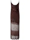 Pinko Sequin-embellished Maxi Dress In Brown