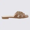 Pinko Marli 09 Brown Leather Sandals In Brown