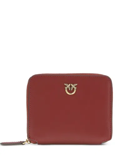 Pinko Brown Leather Gold-tone Wallet In White