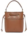Pinko Brown Leather 'mini Bucket' Bag  In Brown