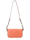 Pinko Brown Leather Shoulder Bag In Orange