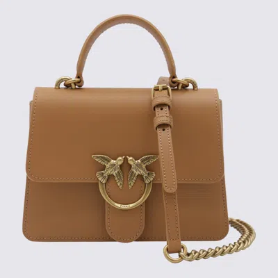 Pinko Brown Leather Top Handle